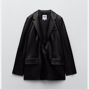 Zara Faux Leather Blazer M NWT